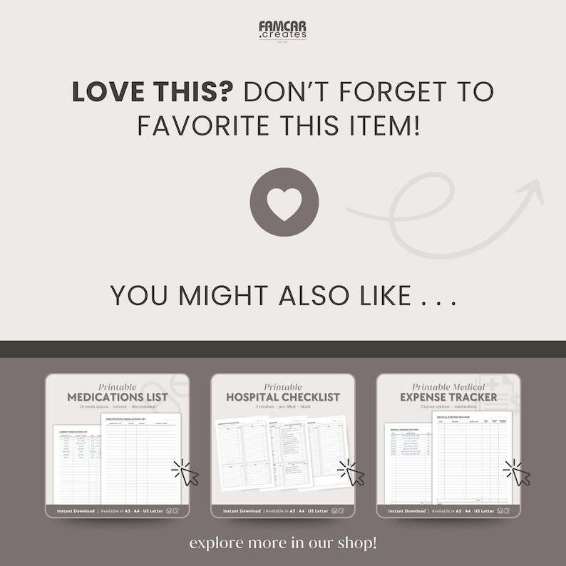 First Aid Kit List Printable | Medical Kit Inventory Chart, Pre-filled ...