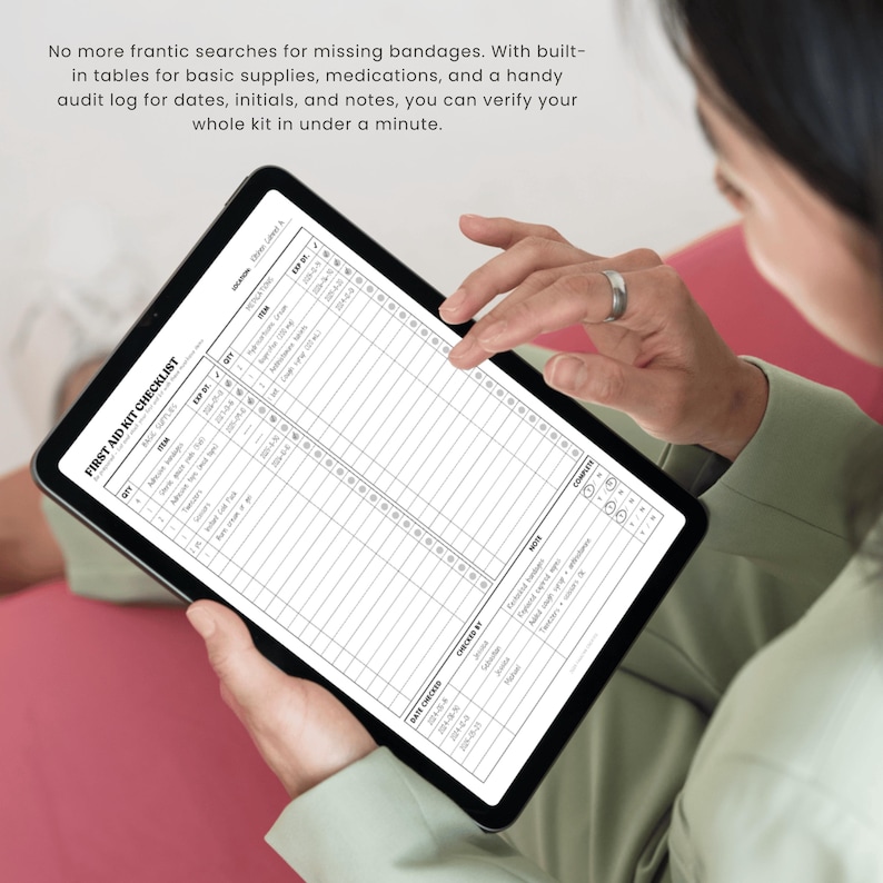 First Aid Kit List Printable | Medical Kit Inventory Chart, Pre-filled ...