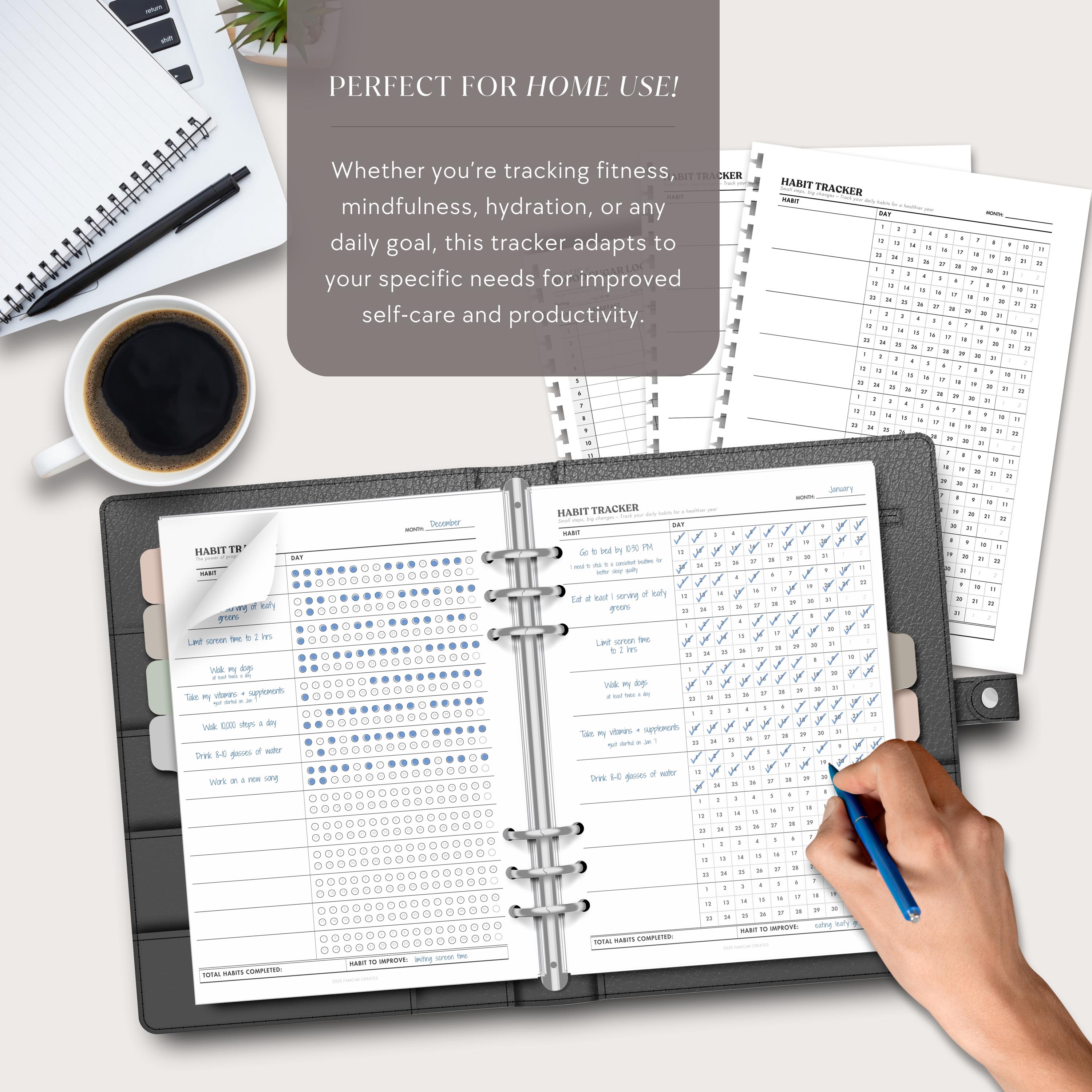 Daily Habit Tracker Printable 30 Day Challenge, Minimalist Goal Tracker ...