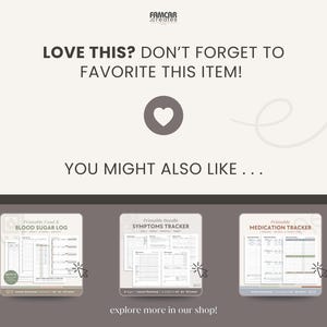 May include: A digital product advertisement with the text "LOVE THIS? DON'T FORGET TO FAVORITE THIS ITEM!" and "YOU MIGHT ALSO LIKE..." Three product previews are displayed below. The shop name is "FAMCAR creates".