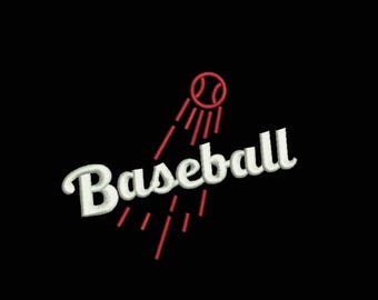 Retro Script Baseball Embroidery Design (Digital Download)