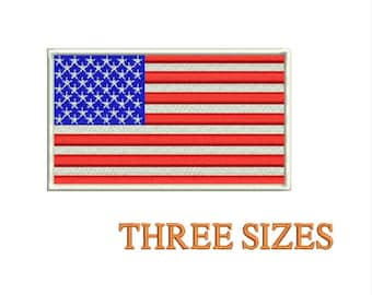 Embroidered American Flag Patch: Iron-On USA Badge (2.75" x 3.5")