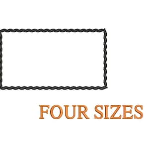 Motif Patch Border Embroidery Design: Vintage Frame Outline (Digital Download)