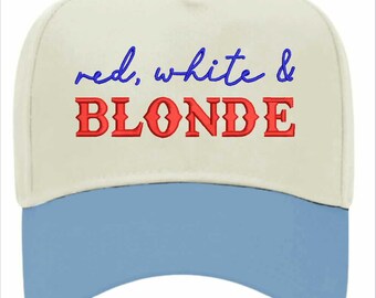 Rood-wit-blonde truckerpet: patriottische 4 juli-pet