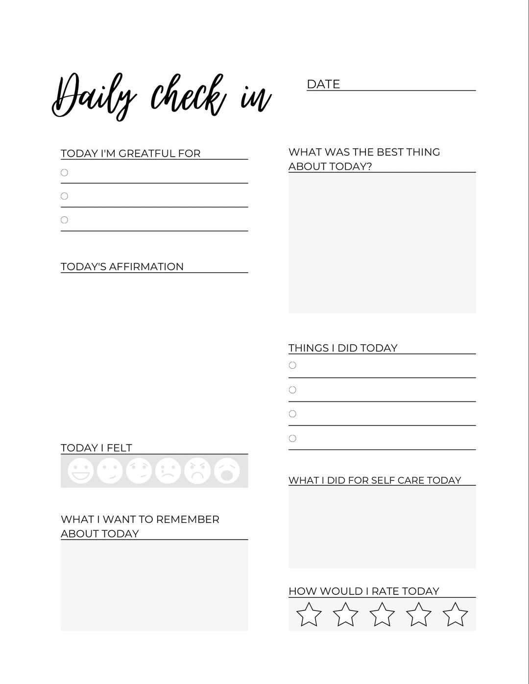 Group Daily Check In Daily Check In - Etsy