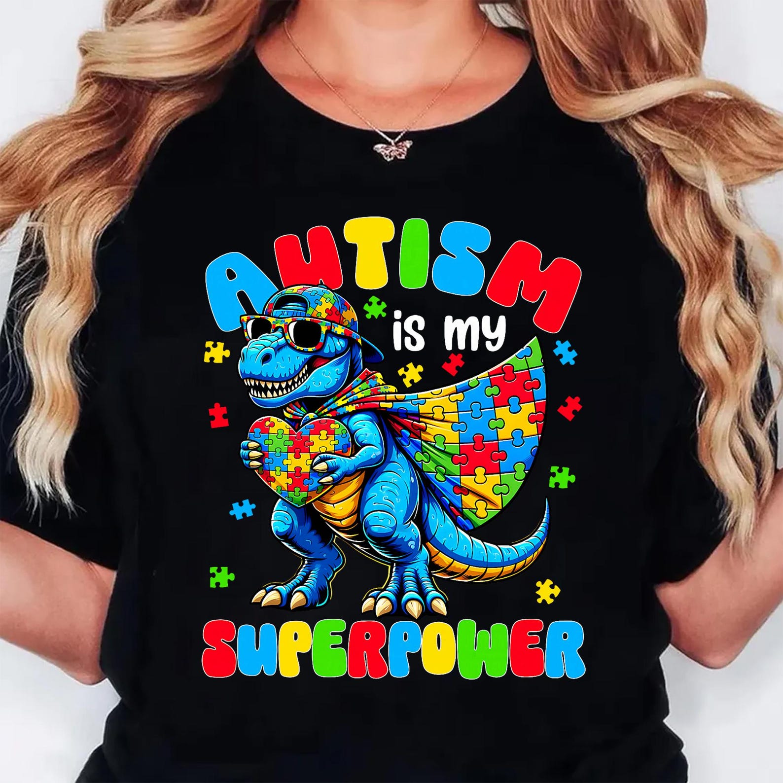 Autism is My Superpower PNG, Dino T-rex Monster Truck Puzzle PNG ...