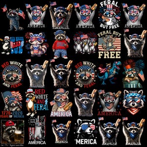 Patriotic Raccoon PNG, 4th of July America Shirt Design, Funny USA Animal Sublimation Download