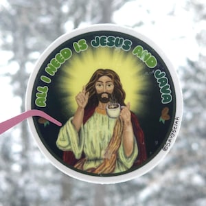 Wasserfester Jesus und Java Aufkleber: Christliches Kaffeeliebhaber Geschenk von Savy Selah