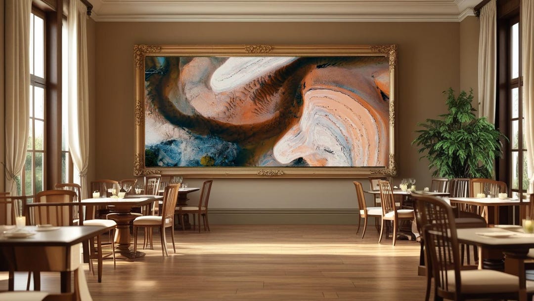 Elegant Dining Room Art Print – Luxury Abstract Wall Decor, Warm Tones ...