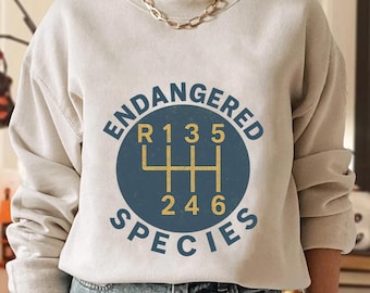 Endangered Species Schaltgetriebe-T-Shirt - Vintage-Stick Shift-Auto-Enthusiast Lustiges Fahren Retro klassischer Automobilmechaniker
