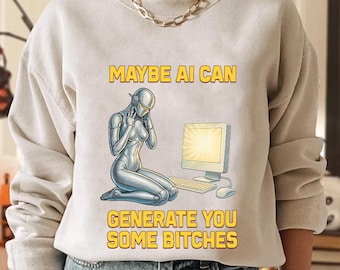 Funny AI Robot Meme Graphic Sweatshirt – Sarcastic Tech Humor