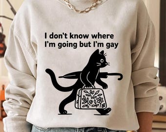 Grappige homo-kat unisex sweatshirt, LGBTQ Pride hoodie