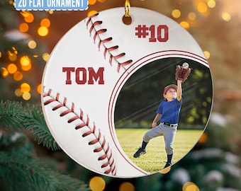 Personalized Baseball Photo Ornament | Custom Team Keepsake