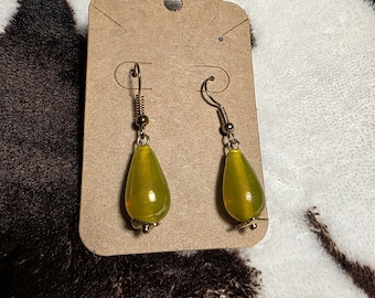 Green and Gold Earrings