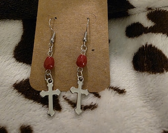 Silver Cross Earrings