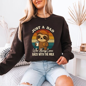 Just A Dad Who Always Came Back With The Milk Png, Retro Dad Shirt Png, Came Back With The Milk Png, Funny Father’s Day Png