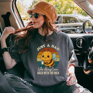 Just A Dad Who Always Came Back With The Milk Png, Came Back With The Milk Png, Retro Dad  Shirt, Funny Father’s Day Png Download