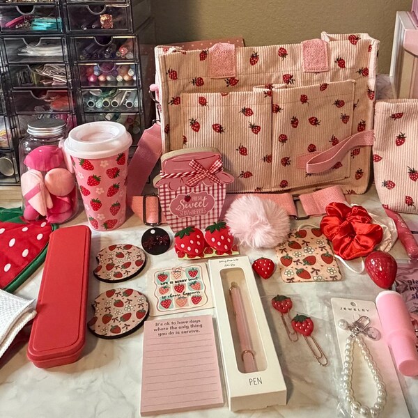 Strawberry Bundle with Handmade Items!