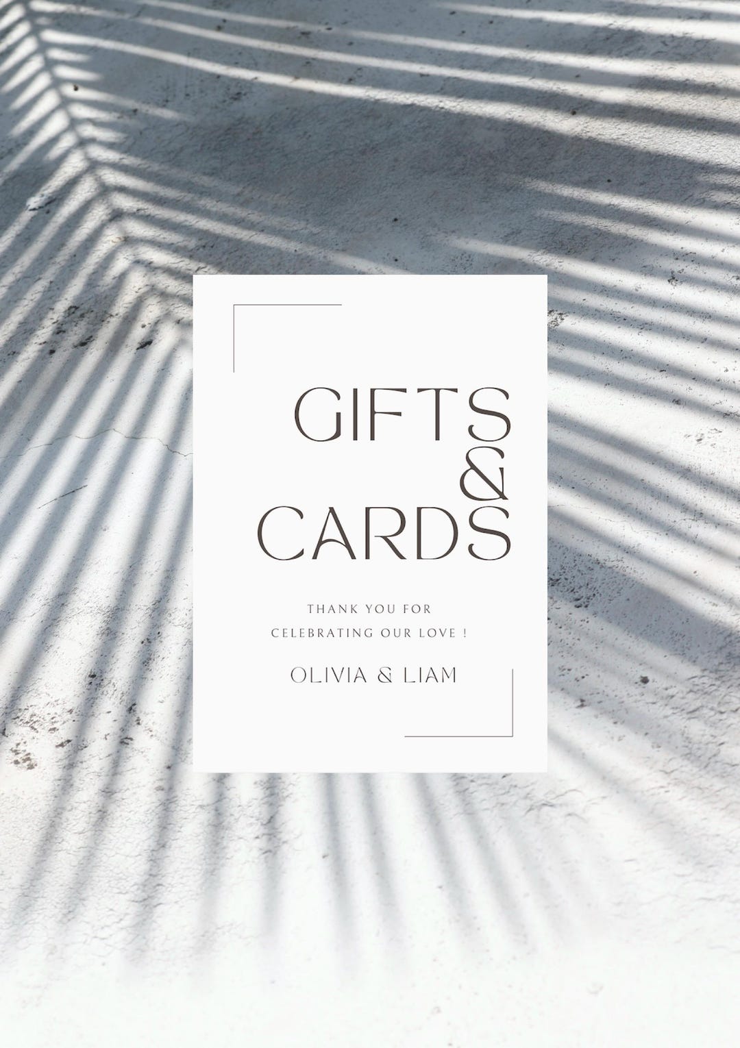 Editable Gifts & Cards Table Sign Minimalist Wedding Decor Sign ...