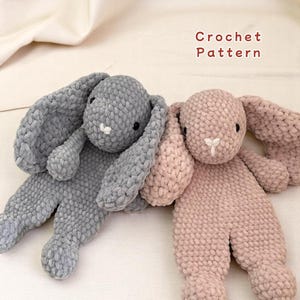 Crochet Bunny Snuggler Pattern, Amigurumi Rabbit Plushie, Cute Cuddle Bunny Pattern, PDF Tutorial