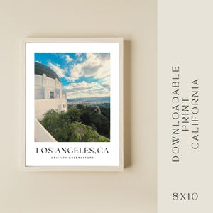 Los Angeles, California Griffith Observatory Digital Art Print (8x10)