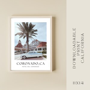 Coronado, California Hotel Del Coronado Digital Art Print (11x14)