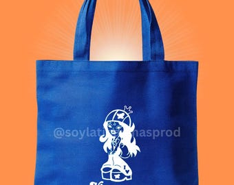 Blue Latina Doll Tote Bag – Large & Spacious | Central American Pride