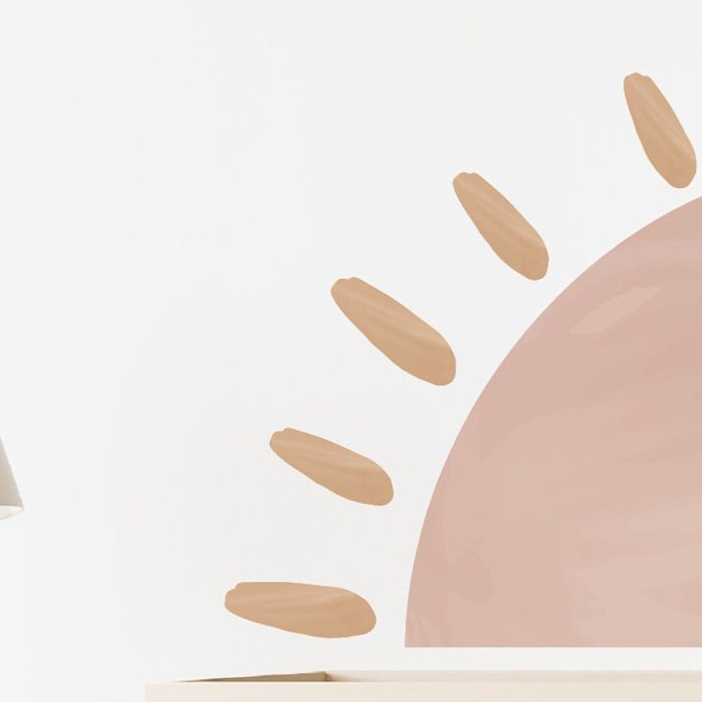 Nursery Wall Decals, Watercolor Sun Wall Decal – Boho Nursery Decor ...