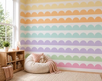 Muursticker met geschulpte rand | Muursticker met balletmotief (zelfklevend) | Muurdecoratie voor de kinderkamer | Kinderkamerdecoratie | Verwijderbare muurstickers
