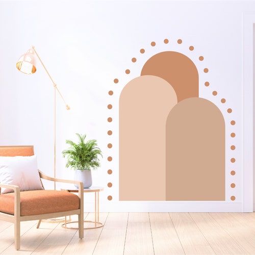 Rainbow Arch Mid Century Modern Boho Arch Wall Decals Modern Etsy