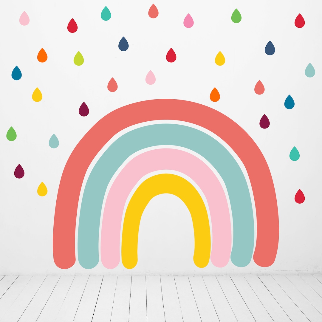 Large Rainbow Wall Decal, Large Rainbow Decal, Wall Sticker, Wall