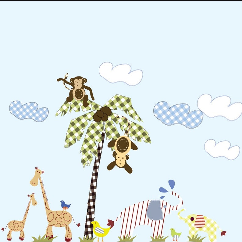 Vinyl Wall Decal Jungle Friends Vinyl Wall Art Decals Etsy