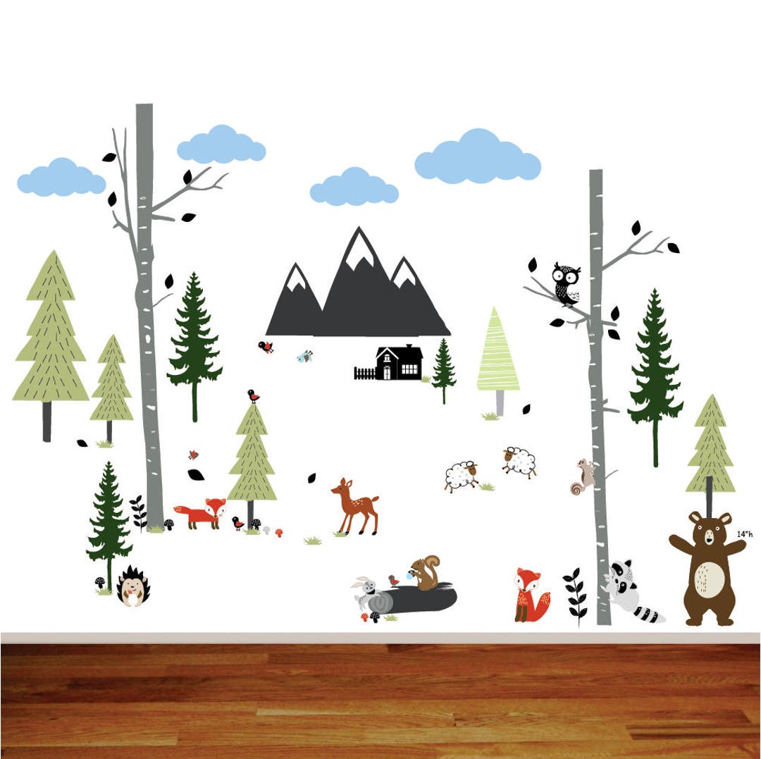 Children's Wall Decal Baby Wall Decal Nursery Wall Decal Forest Wall