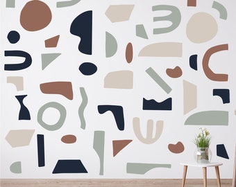 Large abstract shapes fabric wall decal mural