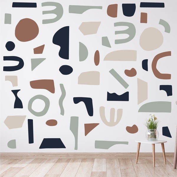 Large abstract shapes fabric wall decal mural