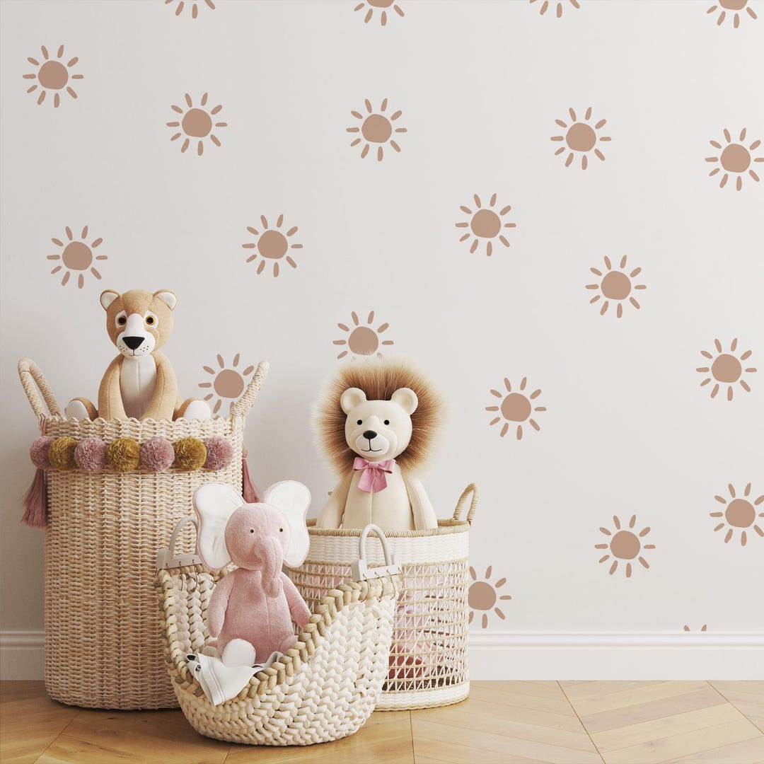 Wall Decal - Neutral Tan Sun Decals - Sun Wall Sticker - Sun Wall ...