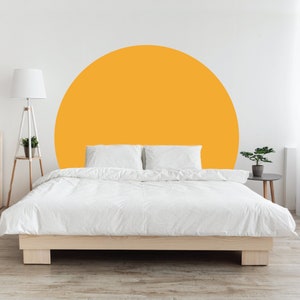Circle Wall Decal Large Round Wall Decal, Color Block Shape Wall Decal, Bed Wall Stickers, Yellow Circle wall Sticker for headboard