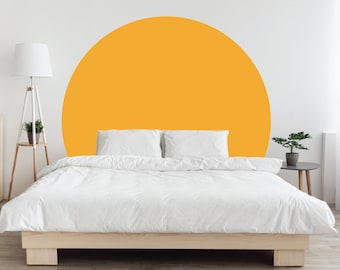 Circle Wall Decal Large Round Wall Decal, Color Block Shape Wall Decal, Bed Wall Stickers, Yellow Circle wall Sticker for headboard