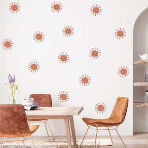 Wall Decal - Boho Sun - Sun Wall Sticker - clay colored
