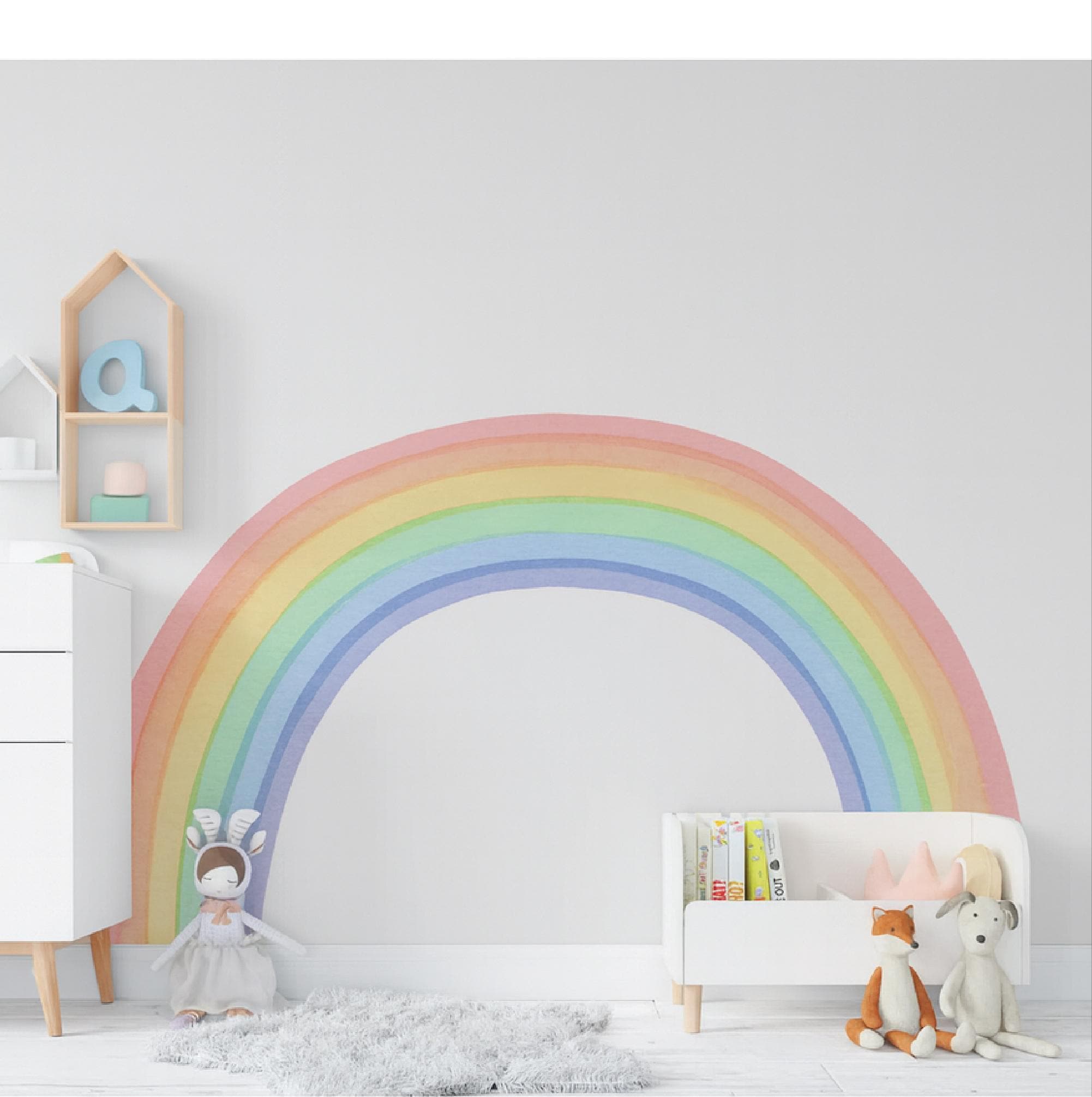 Kids Room Decals, Watercolor Pastel Rainbow Wall Decal - Etsy