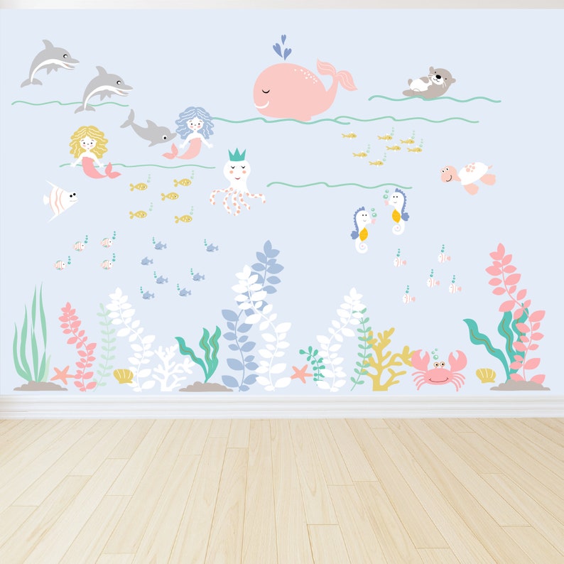 Under the Sea Decal Vinyl Wall Decal Ocean Decals Ocean Etsy