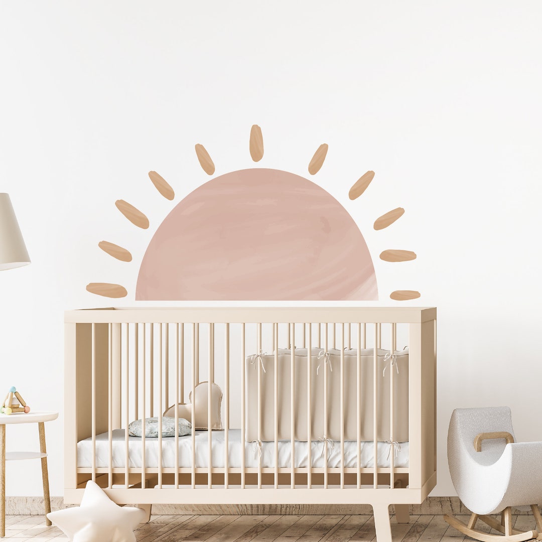 Wall Decal Large Watercolor Sun Decal Sun Nursery Decor Sun Playroom ...