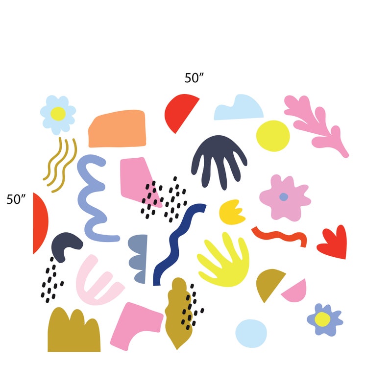 Removable Peel and Stick Wall Decals – Abstract Wall Decals – Colorful ...