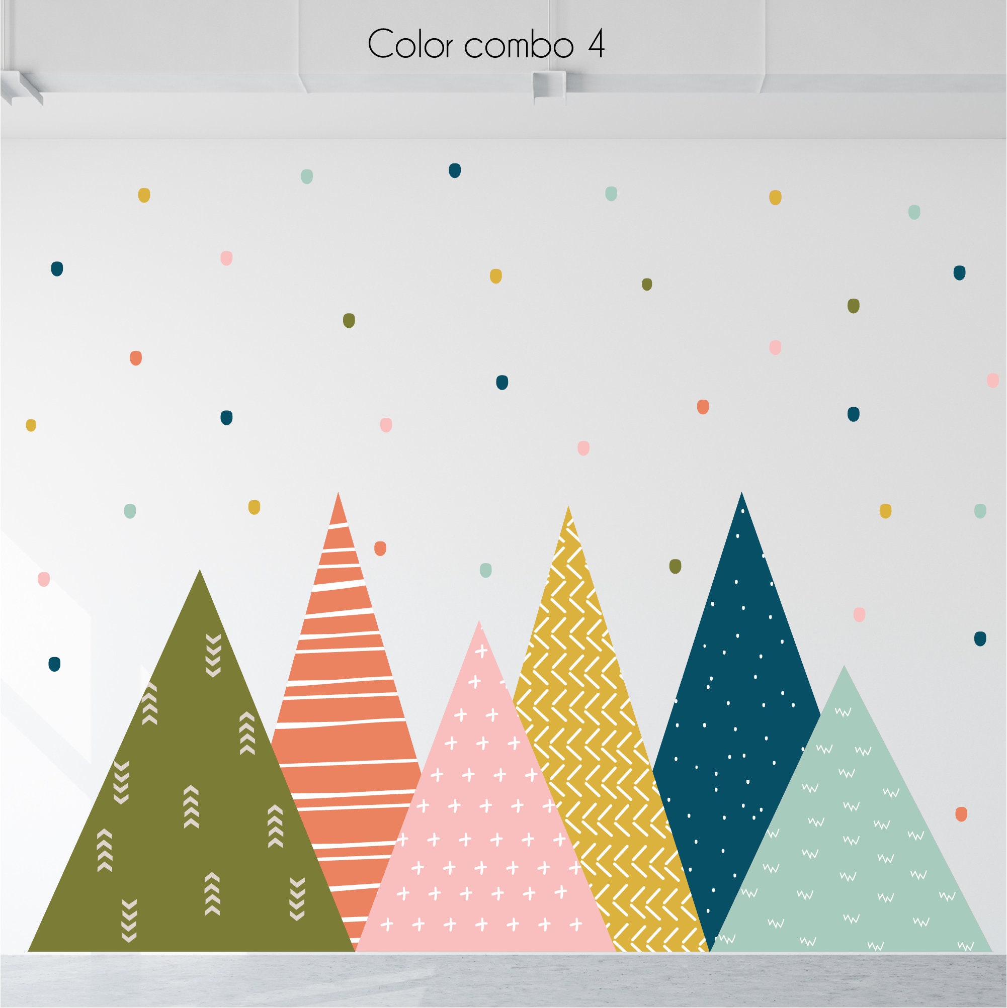 Mountain Wall Decor Nurserygeometric Wall Sticker Boys Room Etsy