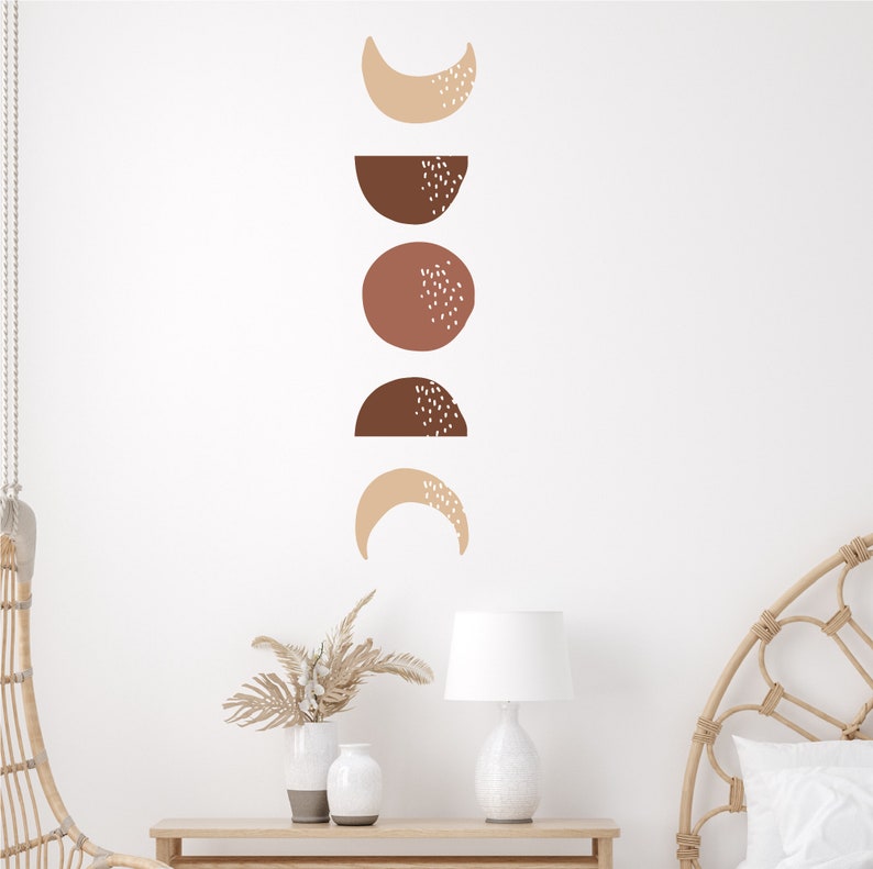 Moon Phases Wall Decal Moon Phase Wall Decals Abstract Etsy