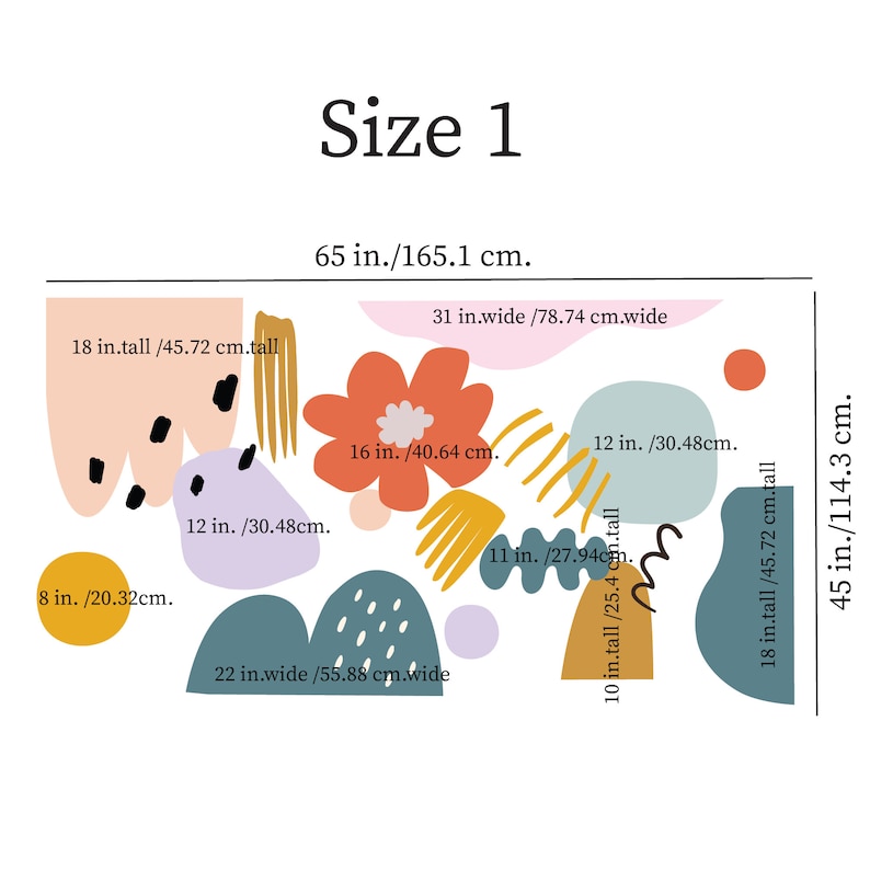 Removable Peel and Stick Wall Decals – Large Abstract Shapes Wall ...