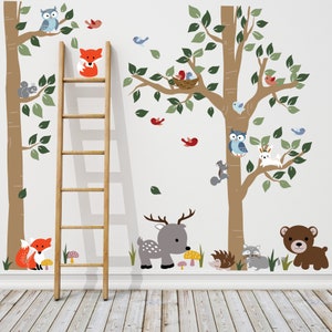 A Walk in The Forest Wildlife Animal Stickers Wall Decals Children Bedroom Decor