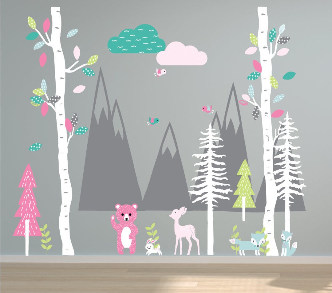 Nursery Wall Decal Birch Tree Decal Tree Vinyl Decal Children Etsy