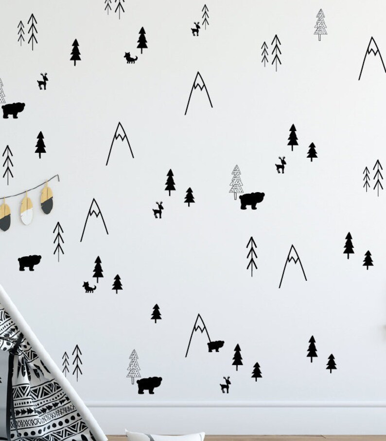 Black Tree Decals Tree Stickers wall Art Stickers Etsy