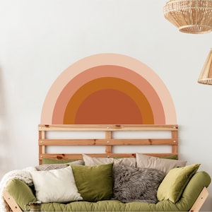 Regenbogen Bogen Wandaufkleber, Bett Bogen Aufkleber, Kopfteil Wandaufkleber, Bogen Wandaufkleber, Color Block Wandaufkleber, Wandaufkleber Schlafzimmer